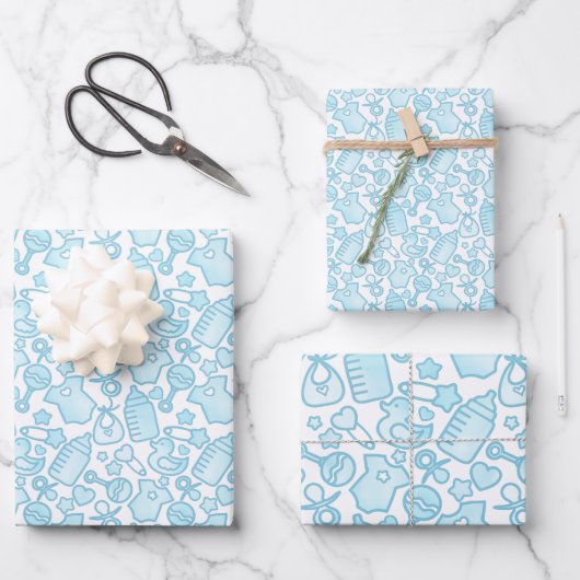 Sweet Sprinkles Ombre Blue Geschenkpapier Set (Vorderseite)