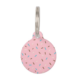 Sweet Sprinkles Small Pet ID Tag (Strawberry Pink) Haustiermarke