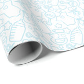 Sweet Sprinkles White Blue Geschenkpapier (Rolleneckpunkt)