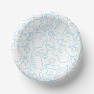 Sweet Sprinkles White Blue Pappteller