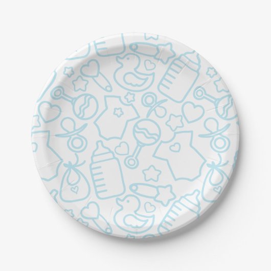 Sweet Sprinkles White Blue Pappteller (Vorderseite)