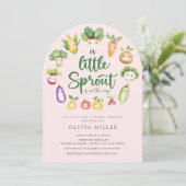 Sweet Sprout Baby Dusche Einladung (Stehend Vorderseite)