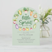Sweet Sprout Baby Dusche Einladung (Stehend Vorderseite)
