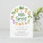 Sweet Sprout Baby Dusche Einladung (Stehend Vorderseite)