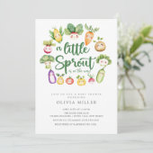 Sweet Sprout Baby Dusche Einladung (Stehend Vorderseite)