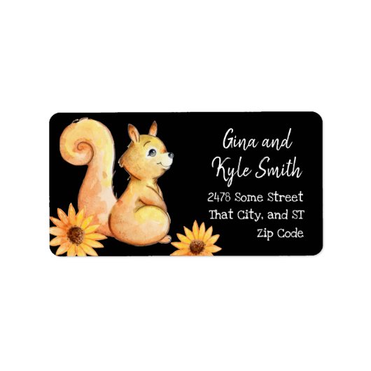 Sweet Squirrel Custom Address Labels Adressaufkleber (Vorne)