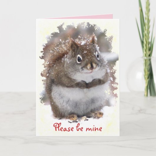 Sweet Squirrel Valentine Feiertagskarte (Vorderseite)