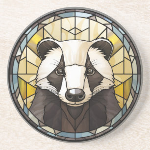 Sweet Stached Glass Badger Getränkeuntersetzer
