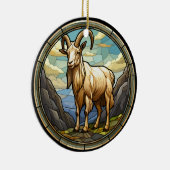 Sweet Stached Glass Billy Goat Keramik Ornament (Rechts)