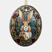 Sweet Stached Glass Bunny Rabbit Keramik Ornament (Rechts)