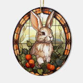 Sweet Stached Glass Bunny Rabbit Keramik Ornament (Links)