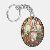 Sweet Stached Glass Bunny Rabbit Schlüsselanhänger (Vorderseite links)