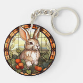 Sweet Stached Glass Bunny Rabbit Schlüsselanhänger (Rückseite)
