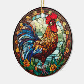 Sweet Stached Glass Chickens Rooster Keramik Ornament (Links)
