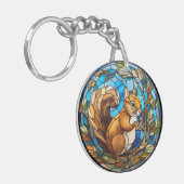 Sweet Stached Glass Eichhörnchen Schlüsselanhänger (Vorderseite links)