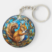 Sweet Stached Glass Eichhörnchen Schlüsselanhänger (Rückseite)
