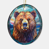 Sweet Stached Glass Grizzly Bär Keramik Ornament (Links)