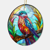 Sweet Stached Glass Kingfisher Bird Keramik Ornament (Links)