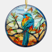 Sweet Stached Glass Kingfisher Bird Keramik Ornament (Vorne)