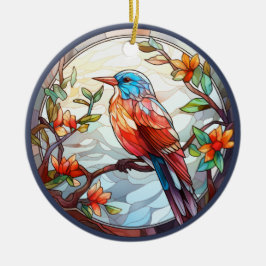 Sweet Stached Glass Kingfisher Keramik Ornament