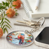 Sweet Stached Glass Kingfisher Schlüsselanhänger (Vorderseite rechts)