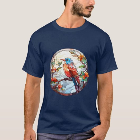Sweet Stached Glass Kingfisher T-Shirt (Vorderseite)