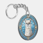 Sweet Stached Glass Llama Schlüsselanhänger (Vorderseite links)