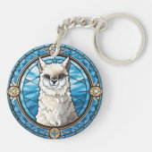 Sweet Stached Glass Llama Schlüsselanhänger (Rückseite)