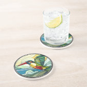 Sweet Stached Glass Toucan Bird Getränkeuntersetzer (Seite)