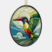 Sweet Stached Glass Toucan Bird Keramik Ornament (Rechts)