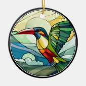 Sweet Stached Glass Toucan Bird Keramik Ornament (Vorne)