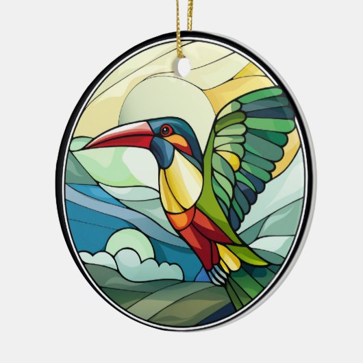 Sweet Stached Glass Toucan Bird Keramik Ornament (Links)