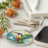 Sweet Stached Glass Toucan Bird Schlüsselanhänger (Vorderseite rechts)