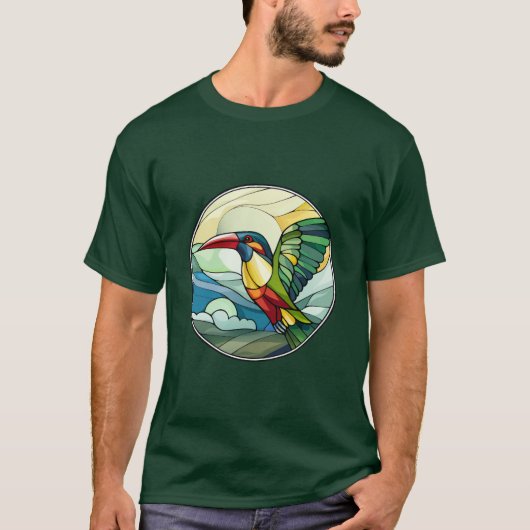 Sweet Stached Glass Toucan Bird T-Shirt (Vorderseite)
