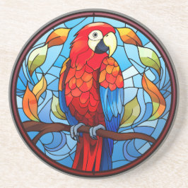 Sweet Stainted Glass Scarlet Macaw Parrot Bird Getränkeuntersetzer