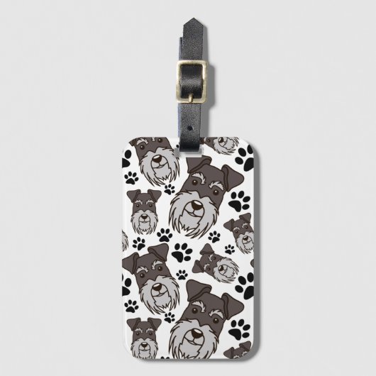 Sweet Standard Schnauzer Miniatur Pet Welpen Hund Gepäckanhänger (Vorderseite Vertikal)