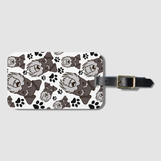 Sweet Standard Schnauzer Miniatur Pet Welpen Hund Gepäckanhänger (Vorderseite (Horizontal))