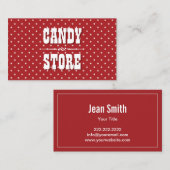 Sweet Star Patterns Candy Store Business Card Visitenkarte (Vorne/Hinten)