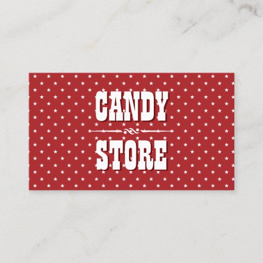 Sweet Star Patterns Candy Store Business Card Visitenkarte (Vorderseite)