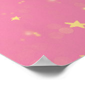 Sweet Stars and Moon on Pink Poster (Ecke)