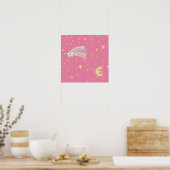 Sweet Stars and Moon on Pink Poster (Küche)