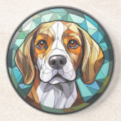 Sweet Stated Glass Beagle Hound Hund Getränkeuntersetzer (Vorne)