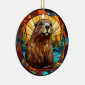 Sweet Stated Glass Beaver Keramik Ornament (Rechts)