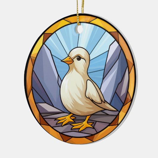 Sweet Stated Glass Dog Baby Chick Keramik Ornament (Links)
