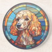 Sweet Stated Glass Dog Poodle Getränkeuntersetzer (Vorne)