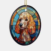 Sweet Stated Glass Dog Poodle Keramik Ornament (Rechts)