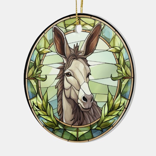 Sweet Stated Glass Donkey Keramik Ornament (Links)