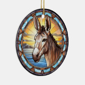 Sweet Stated Glass Donkey Keramik Ornament (Rechts)