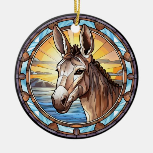 Sweet Stated Glass Donkey Keramik Ornament (Vorne)
