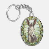 Sweet Stated Glass Donkey Schlüsselanhänger (Vorderseite links)